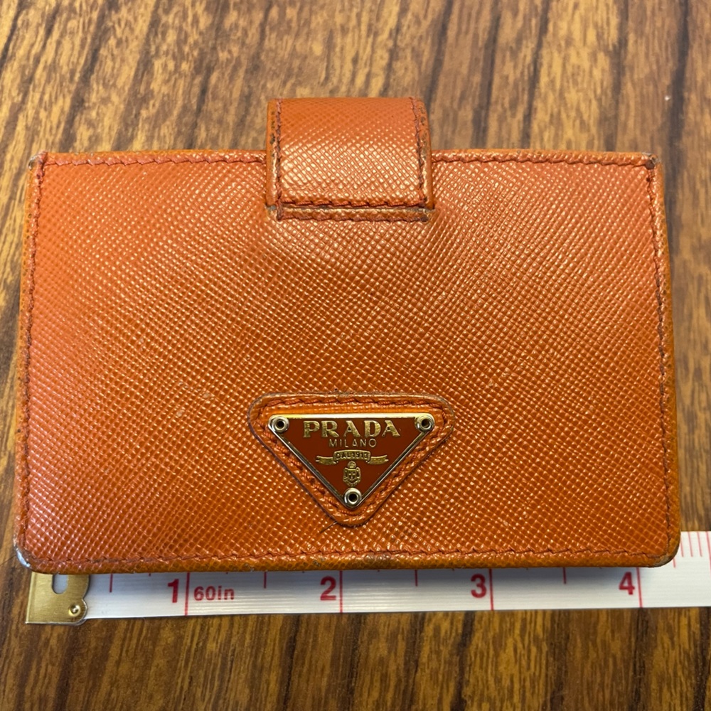 Prada Card Case in Orange